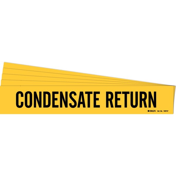 CONDENSATE RETURN Pipe Marker Style 1HV Polyester BK on YL 1 per Card, 5 PK
